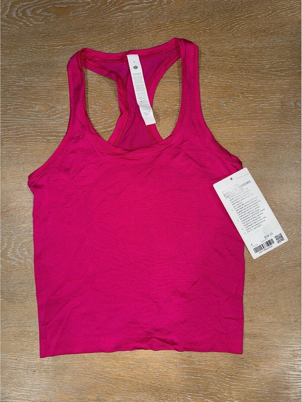 Lululemon Swiftly Tech Racerback 2.0 *Race Length SIZE 4 Pink Flare NWT